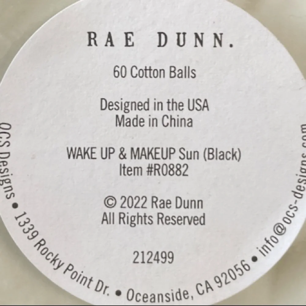 NEW Rae Dunn WAKE UP & MAKEUP Glass Jar w/Lid & Cotton Balls ☀️☀️☀️
